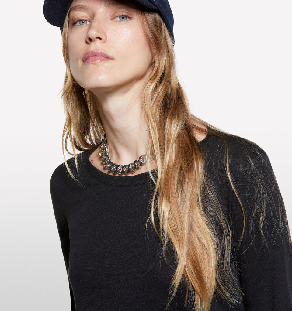 Black long sleeve t-shirt - women's long sleeve t-shirts - Black | Sisley image number 4